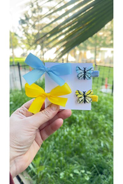 Toka Perisi Παιδικό σετ αγκράφες 4 τεμαχίων Colorfly - 2 πεταλούδες, 2 κορδέλες