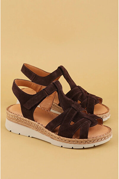 Cozi company Γνήσια δερμάτινα γυναικεία σανδάλια με σφήνα στη φτέρνα για καθη...