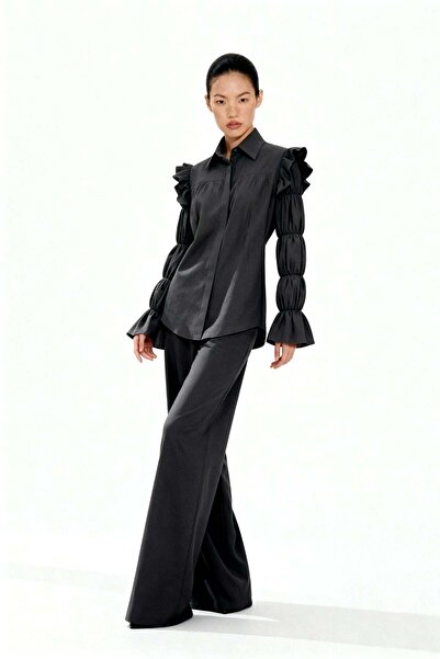 HAKKE Σετ με τουνίκ με λεπτομέρεια στα μανίκια και παντελόνι παλάτσο d