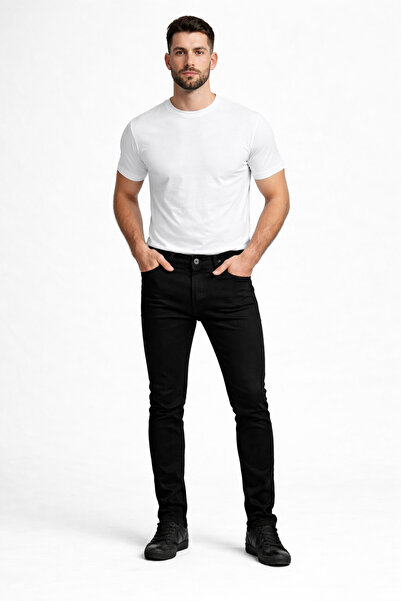 Erkek Slim Fit Kot Pantolon Jeans Spor