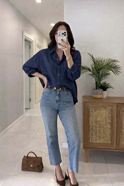 Lijuri Μαύρο Υπερμεγέθες Λινό Πουκάμισο 3510