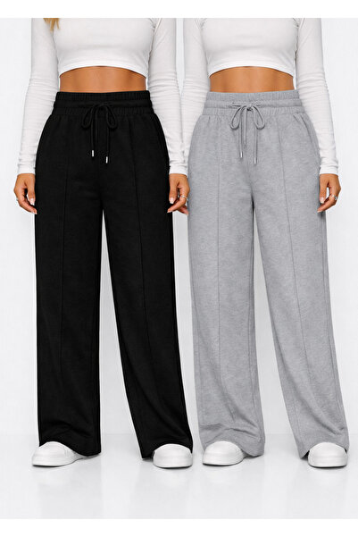 Hera Moda Γυναικείο Σετ 2 τεμαχίων Φόρμες με Ψηλόμεσο Κορδόνι και Φαρδιά Μπατ...