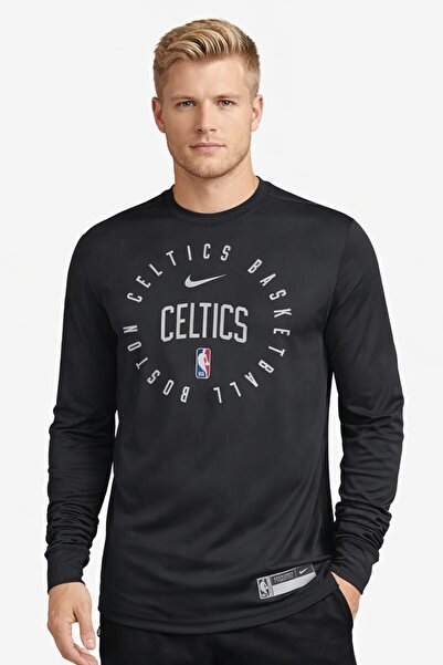 Nike Boston Celtics Legend Practice Sweatshirt SS Crew Black Logolu Unisex Gü...