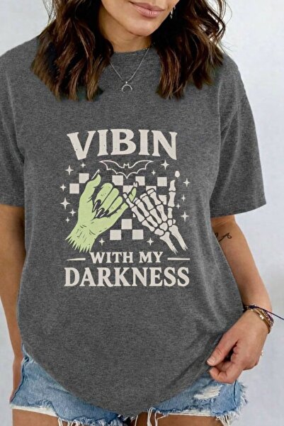 Oceanwear Darkness Printed Crew Neck Short Sleeve Anthracite Unisex Tshirt