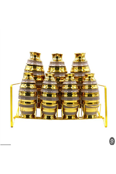 alharbi22est 7-Piece Spice Box Set - Gold with Gray