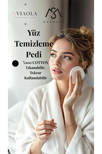 VIAOLA %100 Pamuk Yüz Temizleme Pedi 2’li – Yıkanabilir Tekrar Kullanılabilir...