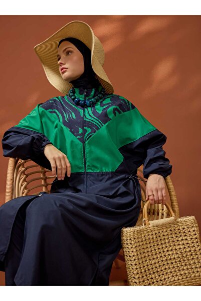 Mayo Bella Μαγιό Τεσεττούρ - Ναυτικό Μπλε - Με Πράσινο Σχέδιο -