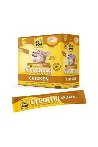 Delibon Creamy Tavuklu Sıvı Kedi Ödülü 15 Gr 100'lü Paket