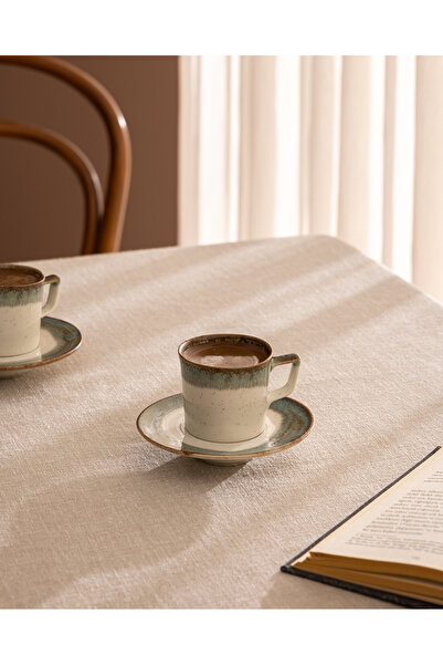 Madame Coco Bonnie 6 Kişilik 12 Parça Kahve Fincan Takımı - Yeşil - 90 ml