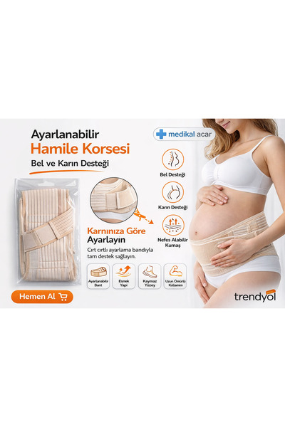MEDİKAL ACAR HAMİLE KORSESİ,AYARLANABİLİR KORSE,BEL DESTEĞİ,HAMİLE DESTEĞİ