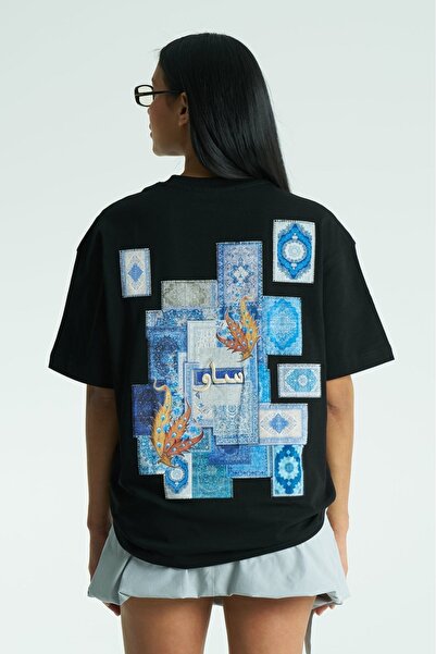 ZAVIXO ΓΥΝΑΙΚΕΙΟ Μπλουζάκι με στάμπα σε μεγάλο μέγεθος, 100% βαμβάκι |   Άνετ...