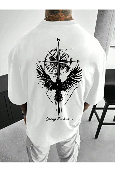 ZAVIXO -ΑΝΔΡΙΚΟ Μπλουζάκι με στάμπα, μεγάλου μεγέθους, 100% βαμβάκι |   Άνετο...