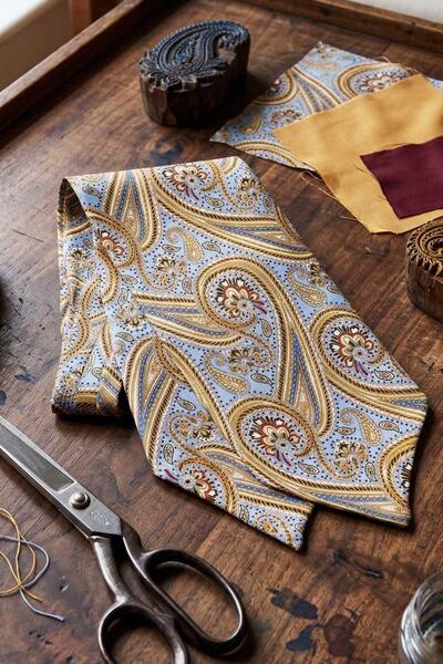 Kravatkolik Σχέδιο σάλιου Ανοιχτό μπλε Ιταλική μεταξωτή γραβάτα Ascot SAC44