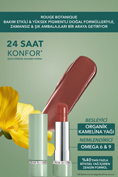 Yves Rocher Rouge Botanique Işıltı Veren Besleyici Glow Ruj - 40. Kahve -Vegan-3.5g