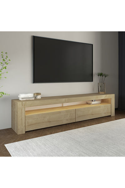 İNARCH DİZAYN Batı LED Işıklı 2 Kapaklı TV Sehpası – 150 cm – Minimal Tasarım...