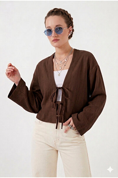 CNG MODA Μοντέρνο πουκάμισο κιμονό με δέσιμο μπροστά και 2 κορδόνια