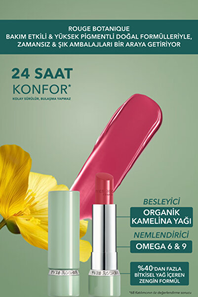 Yves Rocher Rouge Botanique Işıltı Veren Besleyici Glow Ruj - 25. Kamelya Pembesi -Vegan-3.5g