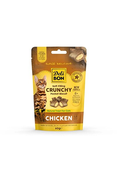 Delibon Cruncy Tavuklu İçi Dolgulu Ödül Bisküvisi 60 Gr