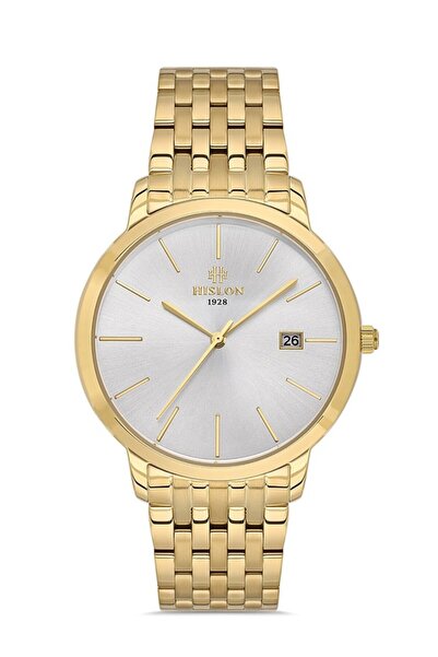 Hislon CL161G-02SG ساعة يد رجالية ذات هيكل فولاذي مع تقويم وسوار فولاذي ومقاو...