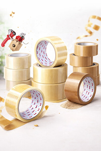FIRSAT YOLU Koli Bandı 2 Adet Şeffaf Güçlü Yapışkan Paketleme Bandı 45 mm x 1...