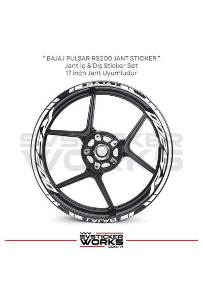 ARONA BAJAJ RS200 Jant Sticker İç Yazı Ve Dış Şerit 24'lü Set Sticker Etiket