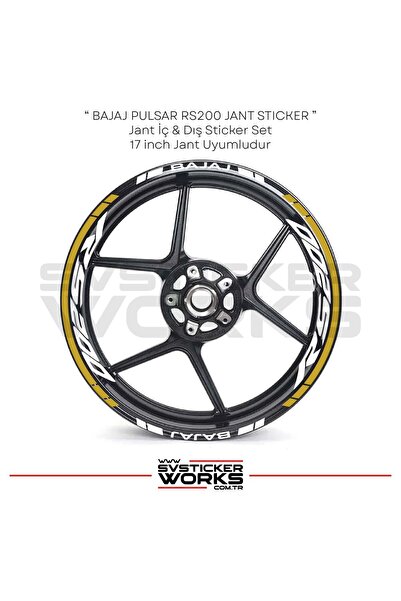 ARONA BAJAJ RS200 Jant Sticker İç Yazı Ve Dış Şerit 24'lü Set Sticker Etiket
