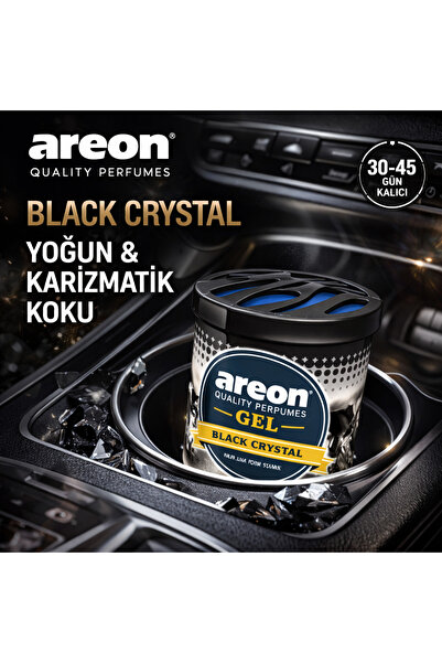 RAYMOOR Areon Gel Black Crystal Araç Kokusu | Bardaklık Tipi Premium Kalıcı O...
