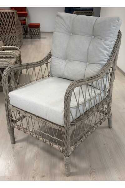 Casafun Bosfor set Nur Garden Rattan, 2 fotolii, 4 perne si o masa 70 cm x 70 cm, h 75, cu sticla securizat