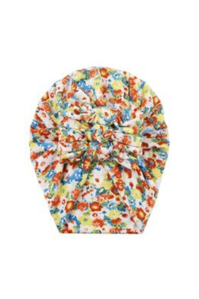 MiniKids Τουρμπάνι με τρεις κορδέλες και πολύχρωμο φλοράλ σχέδιο