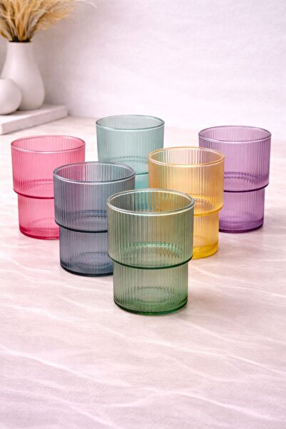 YzHome 6 قطع من أكواب زجاجية من بيرنتستد للكوكتيل والمشروبات الخفيفة سعة 220 مل