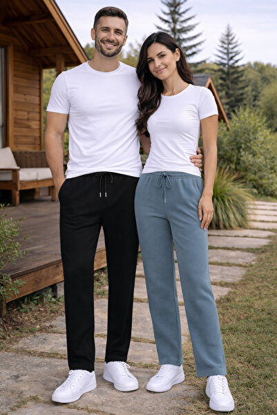 MODABOX Double Set Men's and Women's 2-Yarn Comfortable Fit Pocketed 2-Piece ...