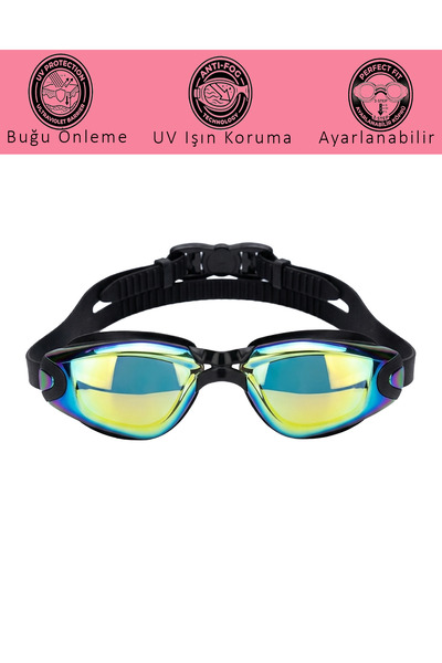 Unisex Havuz Deniz Tatil Yüzücü Gözlüğü Aynalı Sağlam Koruma Kabında
