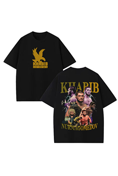 STİL-X Ufc Khabib Nurmagomedov Baskılı Unisex %100 Pamuklu Oversize T-shirt