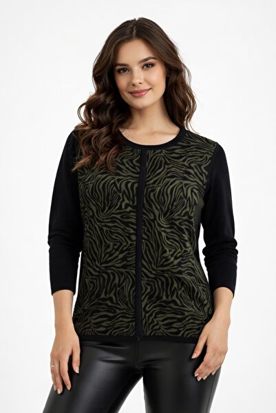 Gürkan Triko Γυναικείο πλεκτό πουλόβερ με σχέδιο ζέβρας BGL-ST05286