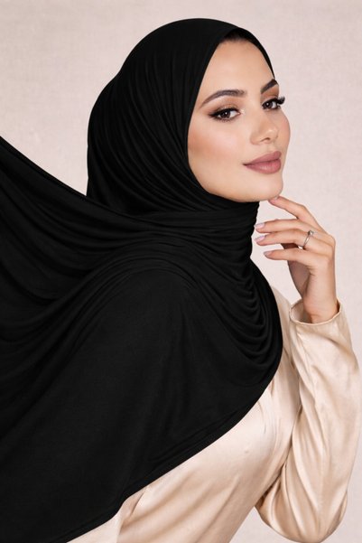 Ramellia Ultra Soft Black Combed Cotton Shawl Non-Slip Shawl Anti-Sweat Flowy Shawl