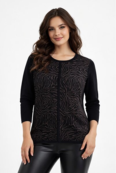 Gürkan Triko Γυναικείο πλεκτό πουλόβερ με σχέδιο ζέβρας BGL-ST05286