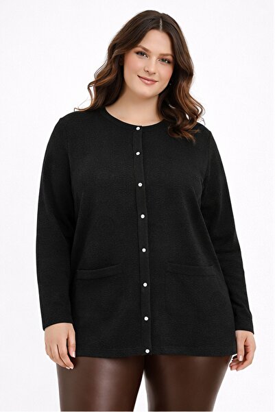 Uludağ Triko Women's Mother Knitwear Cardigan Embossed Shawl Pattern Bgl-St05303