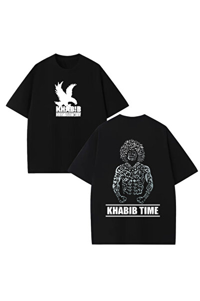 STİL-X Tricou oversize unisex, 100% bumbac, imprimat UFC Khabib Nurmagomedov