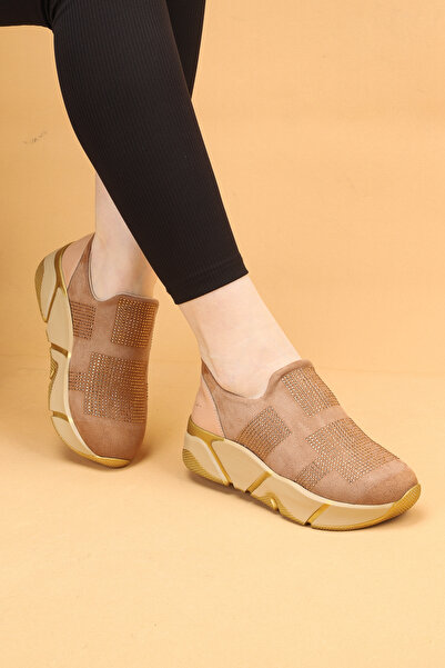 Nilsa Shoes Γυναικεία Πέτρινα Λεπτομερή Ορθοπεδικά Παπούτσια Περπάτημα Sneakers