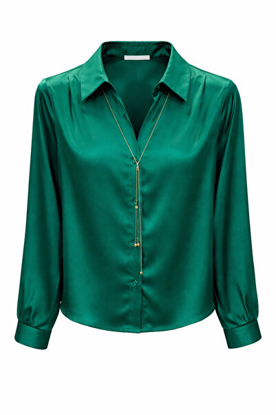 alweshah alahmar Women's Plain Blouse with Accessory
