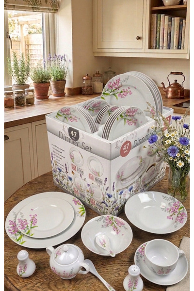 AR HOME 47 Pieces Porcelain Dınner Set