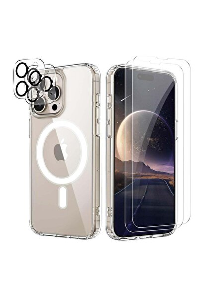 Shopi غطاء مغناطيسي شفاف 5 في 1 لآيفون 15 برو ماكس - متوافق مع MagSafe، يتضمن...