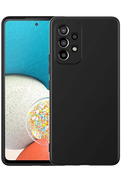 Shopi Liquid Silicone Gel Rubber Case for Galaxy A53 5G - Black, Soft Microfi...