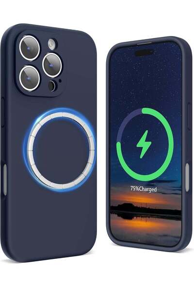 Shopi غطاء سيليكون مغناطيسي لآيفون 16 برو ماكس - متوافق مع MagSafe، تصميم مقا...