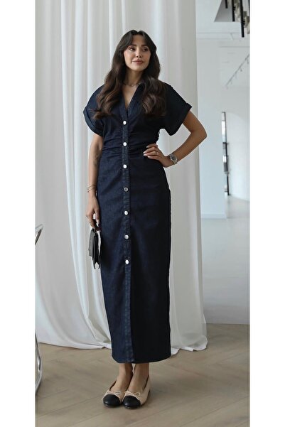 Flow Denim kalem elbise