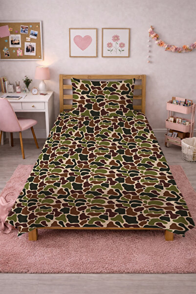 Evmila Στρατιωτικό σετ νεανικού πικέ με σχέδιο καμουφλάζ - Διακοσμητικό κάλυμ...