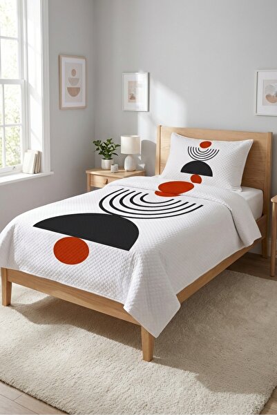 Evmila Σετ μίνιμαλ βρεφικού πικέ με γεωμετρικά αφηρημένα σχέδια - Καπιτονέ κά...