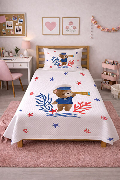 Evmila Sailor Teddy Bear Coral Star Baby Pique Set- Χαριτωμένο διακοσμητικό κ...