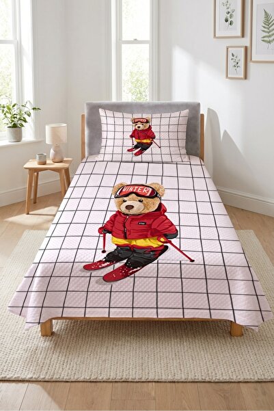 Evmila Καρό Παιδικό Σετ Κλινοσκεπασμάτων Σκι-τέρριφορς-Χειμερινό Παραμύθι Σκα...