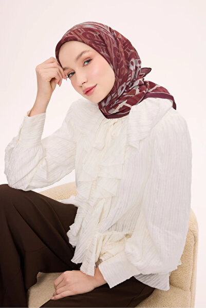 Silk Home Φουλάρι από βισκόζη βελόρα με αρχαία μοτίβα τεσσάρων εποχών 6421-24